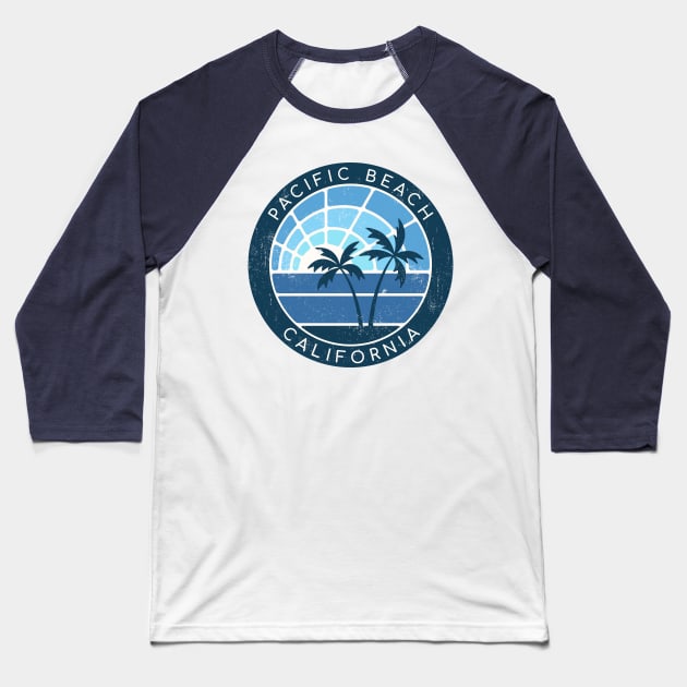 Pacific Beach, California Baseball T-Shirt by Sisu Design